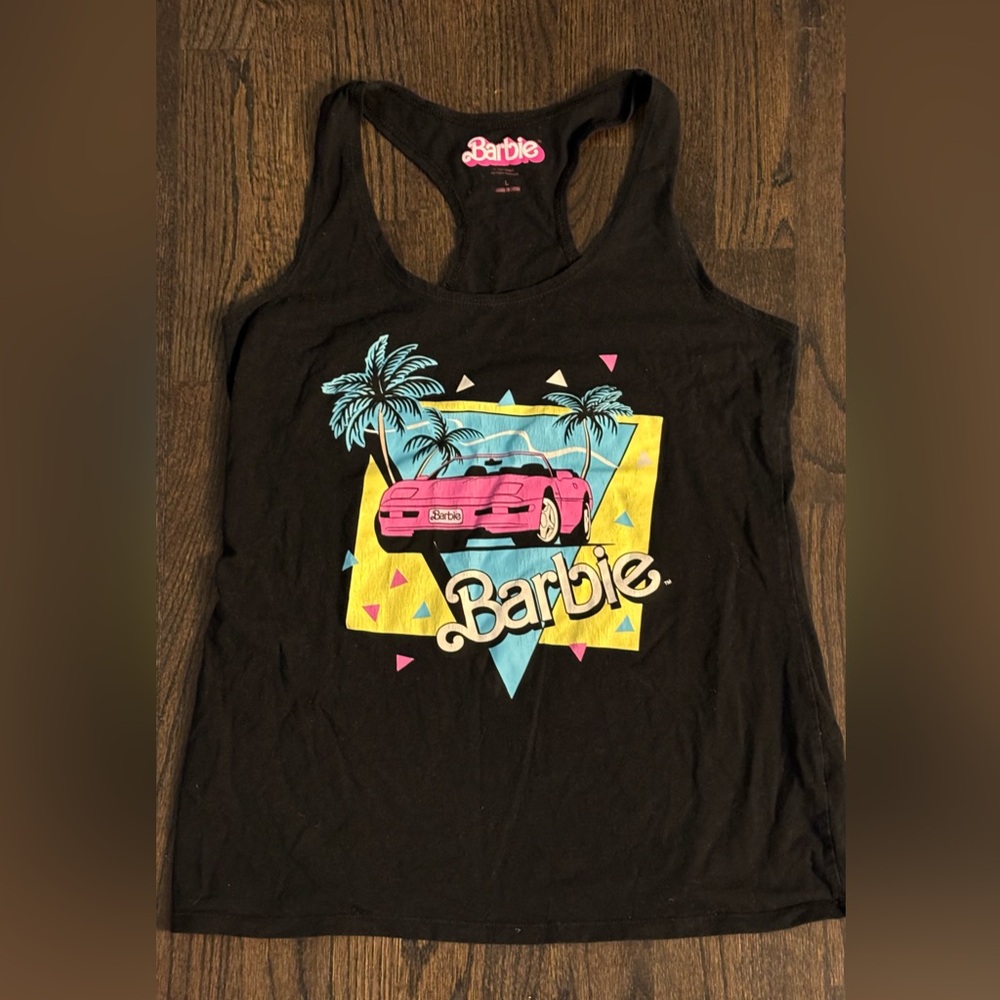 Barbie Design Black Tank Top Size L
